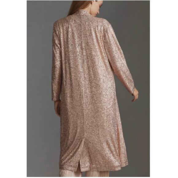 NWT Anthropologie Mare Mare Sequin Duster Cardigan in Rose Color - Picture 3 of 11